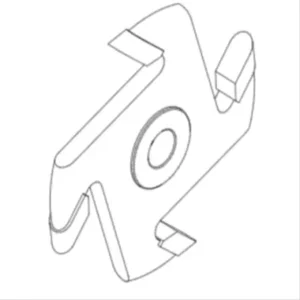 Frez profilowy — widok aksonometryczny, narzędzie stolarskie do frezowania żłobków